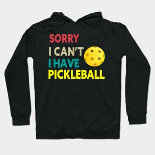 SORRY I CAN'T I HAVE PICKLEBALL FUNNY PICKLEBALL QUOTE FOR PICKLEBALL LOVERS Hoodie